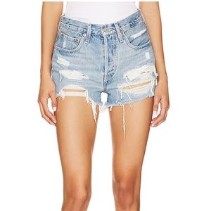 Levi 501 high waisted jean shorts from Revolve
